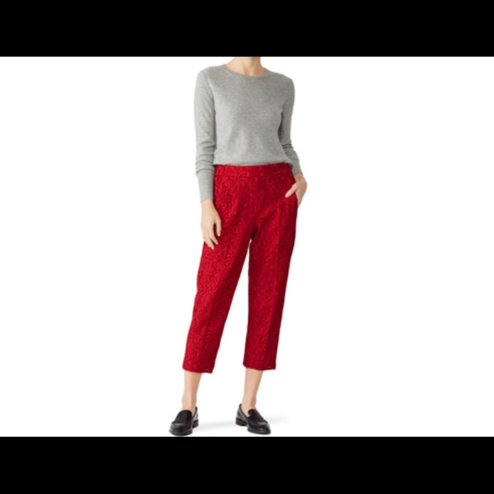 J Crew Red Lace Pants